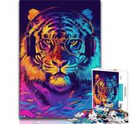 Puzzle 1000 pièces pour Adultes Fantasy Tiger, Jeu éducatif Familial, décoration Murale, Cadeaux d'anniversaire et de Noël Uniques (75x50cm)