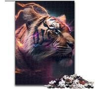 Puzzle 1000 pièces pour Adultes Fantasy Tiger Puzzle 1000 pièces Cadeaux Idée Cadeau Unique de décoration d'intérieur DIY (Taille 26x38cm)