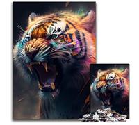 Puzzle 1000 pièces pour Adultes Fantasy Tiger Puzzles Difficiles pour Adultes Cadeau Parfait pour la fête des mères, Les Anniversaires, Noël 50x75cm/19,68x29,52 Pouces