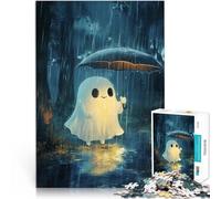 Puzzle 1000 pièces pour Adultes Fantôme d'halloween sous la Pluie Jouets à Faire soi-même Cadeau d'œuvre d'art 38x26cm
