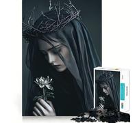 Puzzle 1000 pièces pour Adultes Femme au Voile Noir Un Jeu de mémoire Amusant et de qualité supérieure,découpé au Laser,pour Un Moment de Calme et d’Exercice Mental à la Maison (38x52cm)