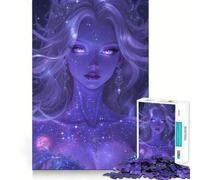 Puzzle 1000 pièces pour Adultes Femme céleste à la Peau étoilée Découpe précise Jeu de réflexion et de détente Cadeau Artistique de Noël (38x52cm)