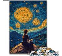 Puzzle 1000 pièces pour Adultes, Femme sous Le Ciel Nocturne, Jouet éducatif idéal comme Cadeau pour Toute la Famille, à partir de 14 Ans (Taille 26x38cm)