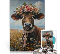 Puzzle 1000 pièces pour Adultes Ferme Rurale de Vaches suisses Fait de Papier，Convient aux 14 Ans et Plus Jeu intellectuel Jouet Cadeau éducatif d'apprentissage。Taille：38x52cm/14.9x20.4pouce