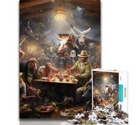 Puzzle 1000 pièces pour Adultes, fête des Animaux, Jeu Familial Anti-Stress, défi Difficile, Cadeaux du Père Noël Secret, 38x26cm
