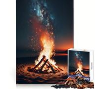 Puzzle 1000 pièces pour Adultes « Feu de Joie » Stimulation Cognitive, Loisirs, Plaisir, Assemblage précis, Joyeux Noël (38x26cm)