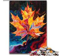 Puzzle 1000 pièces pour Adultes, Feuilles d'érable colorées, en Carton, Jeu de réflexion pour Adolescents, Cadeau de Vacances idéal, 1000 pièces(26x38cm)