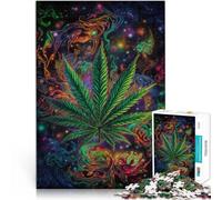 Puzzle 1000 pièces pour Adultes Feuilles psychédéliques Séjour Anti-Stress pour Tuer Le Temps Bon Cadeau 75x50cm