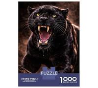 Puzzle 1000 Pièces pour Adultes Fierce Black Panther Roaring Puzzles pour Adolescents Découpe De Précision pour Anniversaire, Noël Jouet Jeu Intellectuel 52x38cm/1000pcs