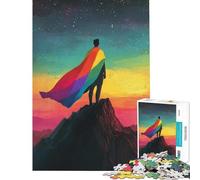 Puzzle 1000 pièces pour Adultes Fierté au Sommet de la Montagne Puzzle 1000 pièces à Monter soi-même Jeu éducatif et ludique pour Noël ou Un Anniversaire (38x26cm)