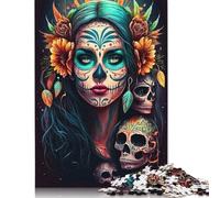 Puzzle 1000 pièces pour Adultes, Fiesta De Los Muertos, Puzzle en Bois pour Enfants, Jouet éducatif (75 x 50 cm)