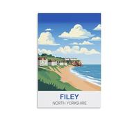 Puzzle 1000 pièces pour Adultes, Filey, Yorkshire du Nord. Jeu éducatif idéal pour se détendre et décorer Un Mur (70 x 50 cm).