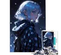 Puzzle 1000 pièces pour Adultes Fille Anime ︰ L'enchantement de l'hiver Activités Amusantes à la Maison pour Toute la Famille Jeu Impossible à partir de 14 Ans (50x75cm)
