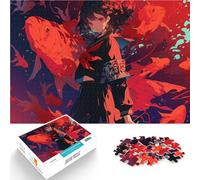 Puzzle 1000 pièces pour Adultes Fille animée avec des Poissons Koi Assemblage du modèle Offrir en Cadeau à Toute la Famille 52x38cm