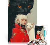Puzzle 1000 pièces pour Adultes Fille avec des Chats Séjour Anti-Stress pour Tuer Le Temps Améliorer la mémoire 75x50cm