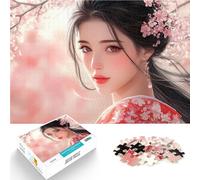 Puzzle 1000 pièces pour Adultes Fille d'anime avec Cherry Blo pour Le Jeu éducatif Challenge Toy Jeu de défi Unique 75x50cm
