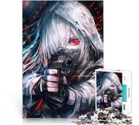 Puzzle 1000 pièces pour Adultes Fille d'anime avec Une Arme à feu Soulagement du Stress Jeu éducatif pour Anniversaire, Noël 38x26cm