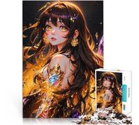 Puzzle 1000 pièces pour Adultes Fille d'anime avec Une Tenue dorée Loisirs en Famille est idéal comme Cadeau pour Toute la Famille 52x38cm
