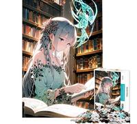 Puzzle 1000 pièces pour Adultes Fille d'anime lisant à la bibliothèque Jeu Anti-Stress Idéal pour se détendre en Famille Soirée Jeux et Divertissement (38x26cm)