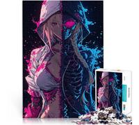 Puzzle 1000 pièces pour Adultes Fille d'anime Squelette divisé Compétition de Vitesse Manuelle Cadeau Amusant 52x38cm