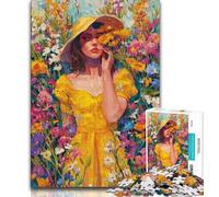Puzzle 1000 pièces pour Adultes, Fille dans Les Fleurs Sauvages, Puzzle d'été pour Adolescents, Jouets éducatifs, Jeux familiaux, Anniversaires et Cadeaux Uniques (Taille 38x26cm)
