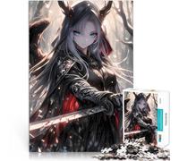 Puzzle 1000 pièces pour Adultes Fille démoniaque animée avec Une épée Jeu intellectuel Cadeau d'anniversaire, Cadeaux, décoration Murale 38x26cm