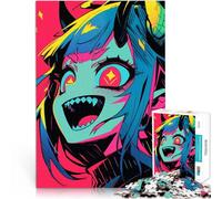 Puzzle 1000 pièces pour Adultes Fille Monstre d'Anime Compétition de Vitesse Manuelle avec Affiche et Feuille de Questions correspondantes 38x26cm