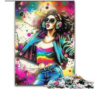Puzzle 1000 pièces pour Adultes, Fille Musicale, Cadeau à Faire soi-même, Amusant, adapté à la décoration de la Maison, du Salon, du Bureau, 50x75cm