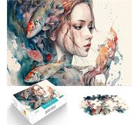 Puzzle 1000 pièces pour Adultes Fille Poisson Koi Jouets éducatifs et d'apprentissage Jeux familiaux Cadeaux d'anniversaire 26x38cm