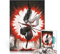 Puzzle 1000 pièces pour Adultes Fille samouraï animée avec Katana Assemblage du modèle Renforcer l'amour Entre Les Couples 38x26cm