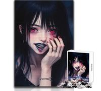 Puzzle 1000 pièces pour Adultes - Fille Vampire Anime aux Yeux Rouges - Détendez-Vous en Toute tranquillité - Assemblage Stable et découpe précise - Dimensions:50x75cm