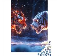 Puzzle 1000 pièces pour Adultes, Fire and Ice Tigers at Duel