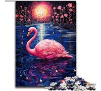 Puzzle 1000 pièces pour Adultes Flamingo Swirl Night, Jeu de réflexion pour Adolescents, pour Une soirée de Jeux en Famille (Taille : 26x38cm)