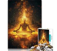 Puzzle 1000 pièces pour Adultes Flamme Bouddha, Jeu Familial Anti-Stress, défi Difficile, renforce l'amour Entre Couples pour Les 14 Ans et Plus 38x26cm