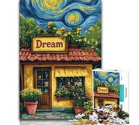 Puzzle 1000 pièces pour Adultes Fleuriste sous Le Ciel Nocturne 1000 pièces pour Adultes, Jeu Stimulant pour Tous Les âges pour Femmes, Cadeaux pour Hommes (Taille 38x26cm)