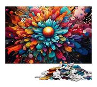 Puzzle 1000 pièces pour Adultes Fleurs artistiques colorées défi éducatif Anti Stress défi Difficile 1000 pièces (38 x 26 cm)