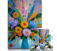 Puzzle 1000 pièces pour Adultes Fleurs dans Un Vase Peinture 1000 pièces pour Adultes, réduction du Stress intéressante Interaction Parent-Enfant (Taille 75x50cm)