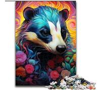 Puzzle 1000 pièces pour Adultes Fleurs de Blaireau à Miel Puzzles en Carton Taille 26x38cm Jeu de réflexion pour Adolescents, Cadeau de Vacances idéal