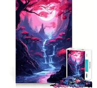 Puzzle 1000 pièces pour Adultes Fleurs de Cerisier Art Japonais Nettoyage Facile Décoration Jeu d'exercice cérébral Moments de détente Jeu Amusant pour Un Anniversaire (38x52cm)