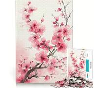 Puzzle 1000 pièces pour Adultes Fleurs de Cerisier Japon Découpe précise Jeu de réflexion et de détente Cadeau Artistique de Noël (38x26cm)