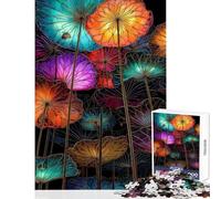 Puzzle 1000 pièces pour Adultes Fleurs de Lotus colorées aux Contours dorés Jeu Impossible Apprentissage Jouet éducatif à Faire soi-même Collection d'artistes Beaux-Arts (50x75cm)