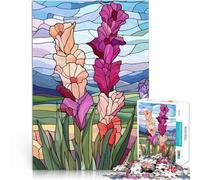 Puzzle 1000 pièces pour Adultes Fleurs en vitrail Jouet éducatif intellectuel décompressant Renforcer l'amour Entre Les Couples 50x70cm