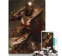 Puzzle 1000 pièces pour Adultes Fleurs et Chevaliers 1000 pièces pour Adultes, Jeu Stimulant pour Toute la Famille pour Femmes, Cadeaux pour Hommes (Taille 75x50cm)