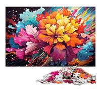 Puzzle 1000 pièces pour Adultes Fleurs psychédéliques colorées Jeu intellectuel Stimulant et Jeu Familial 1000 pièces (75 x 50 cm)