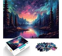 Puzzle 1000 pièces pour Adultes forêt Nocturne de la Galaxie Jeu Familial Anti-Stress Défi Difficile Super Cadeau 52x38cm