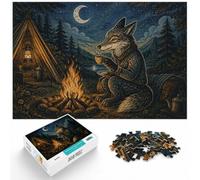 Puzzle 1000 pièces pour Adultes, Fox by Campfire Drinking Tea | Pour les jours de pluie : ce puzzle pour adultes de 1000 pièces convient aux amateurs d'images détaillées.