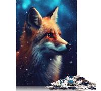 Puzzle 1000 pièces pour Adultes Fox Night Galaxy Puzzles carrés pour Adultes et Puzzles en Papier Jeu éducatif 1000 pièces (75 x 50 cm)