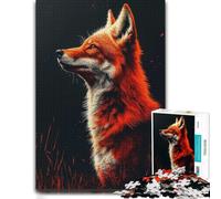 Puzzle 1000 pièces pour Adultes, Fox Portrait on Dark Background | Une activité de loisir en janvier pour les après-midis de janvier, pour un moment calme.