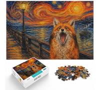 Puzzle 1000 pièces pour Adultes, Fox Screaming in Edvard Munch's The Scream | Pour les w nds d'hiver : Puzzle adulte 1000 pièces ; pour partager un moment calme pendant les fêtes.