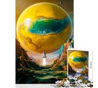 Puzzle 1000 pièces pour Adultes « Fusée vers Une planète » Jeu de Construction Idée Cadeau Originale Jeu passionnant et Anti-Stress Dimensions 38x26cm
